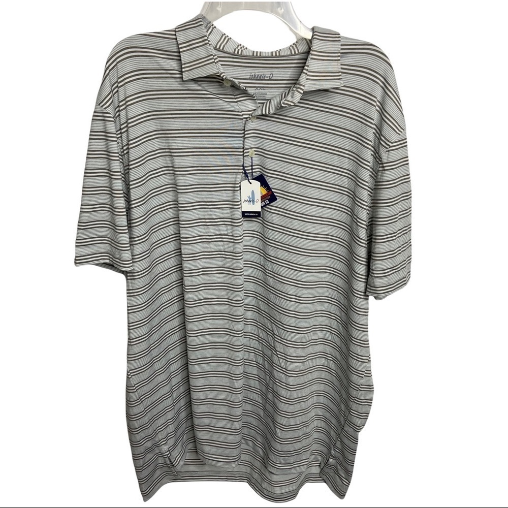 NWT Johnnie-O Size XXL QBE Shootout Striped Polo Shirt Short Sleeve
